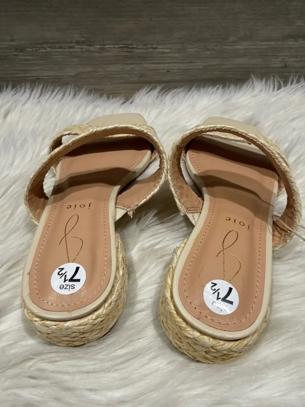 JOIE Nikia Natural Raffia Double-Strap Slide Sandals - Natural